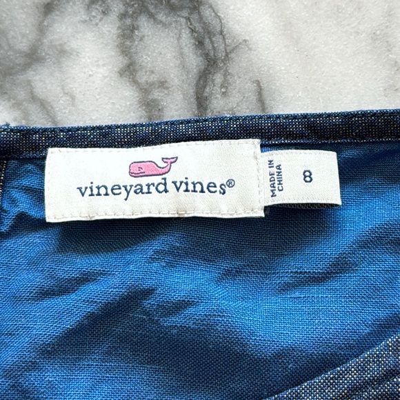 Vineyard Vines Shimmer Linen-Blend Scallop Top - Picture 5 of 11